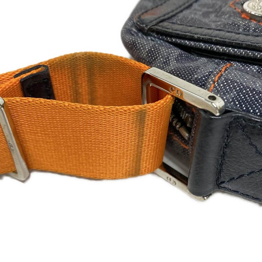 Christian Dior DIOR/ChristianDior Flight Shoulder Bag Gray Black Orange Denim - Picture 14 of 15